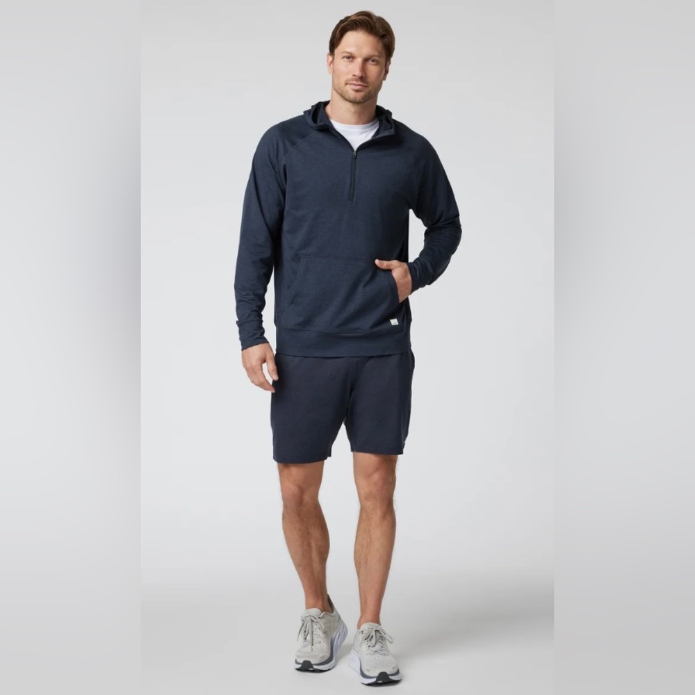 Vuori Mens Ponto Performance Shorts in Midnight Blue Heather